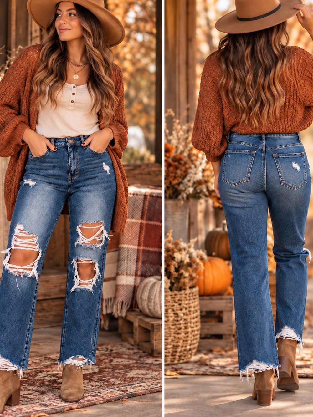 Flying Monkey Ripped Straight-Leg Jeans - Blue